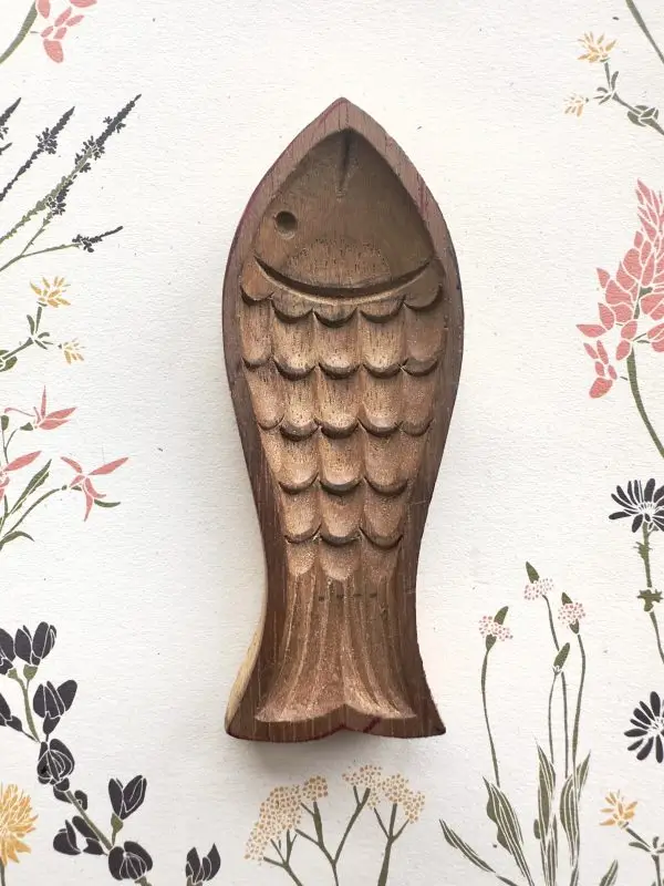 Fish shaped wooden Sandesh mould